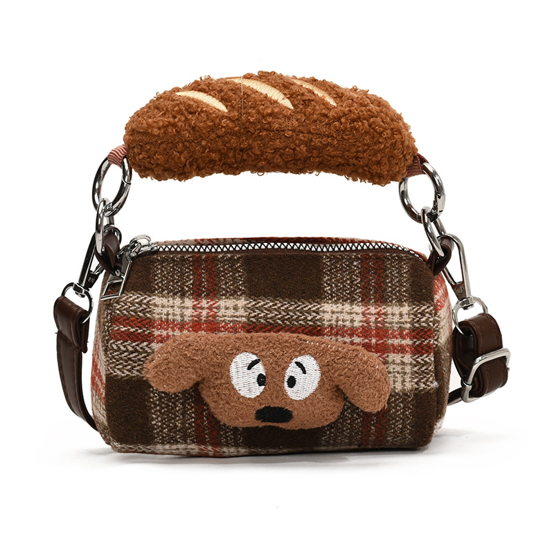 Otoño y invierno nuevo bolso de peluche caricatura lindo perro bebé mochila de moda estricta bolsa de hombro para niños