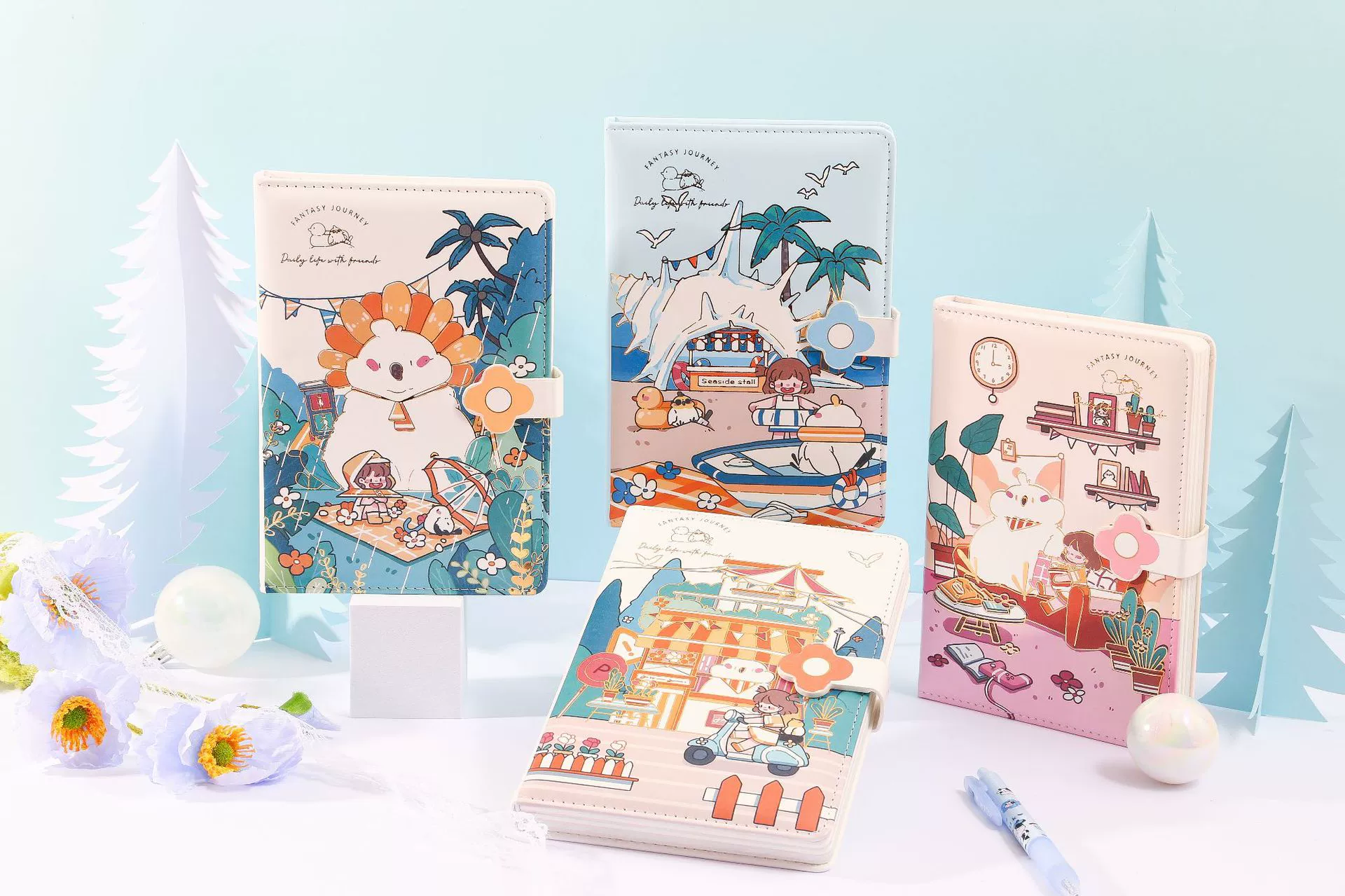 Блокнот Jingu Stationery 32 Guru Sauce Page Magnett — утолщённый дневник студенческий с иллюстрациями, PU обложка