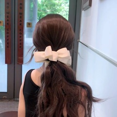 Jennie同款黑色蝴蝶结香蕉夹竖夹高马尾发夹2025年新款发量多头饰