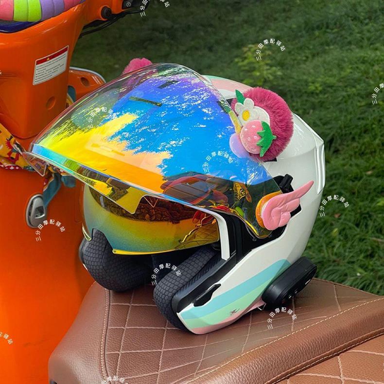 Fantasy Angel Wings Helmet Decoration Electric Car Helmet Stickers Accessories Colorful Rainproof Girl Sakura Wings Ornaments