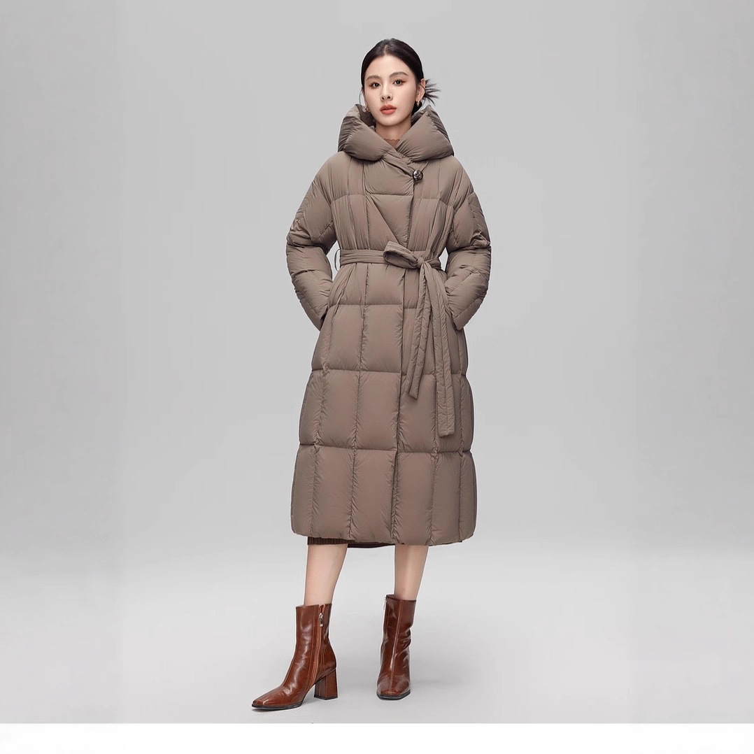 Benefits ~ 90% Goose down Side Button Hooded Extended Warm down Jacket for Women, New Winter Warm Thickened Casual Coat