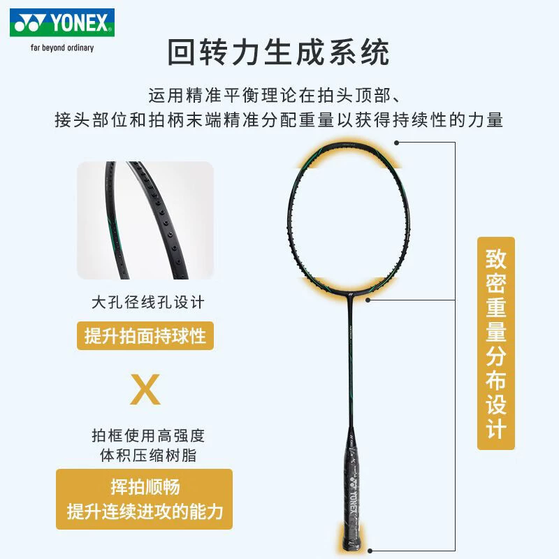 Серия Axia ракетки Yenix/YoneX Sky Ax для бадминтона AX22RXEX Black/Gold YY Battle Skill