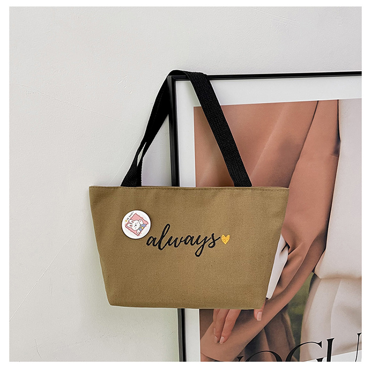 Nuevo bolso de mano para mujeres que van al trabajo y a la escuela, bolso de almacenamiento de almuerzo para viajar, bolsa de lona de gran capacidad