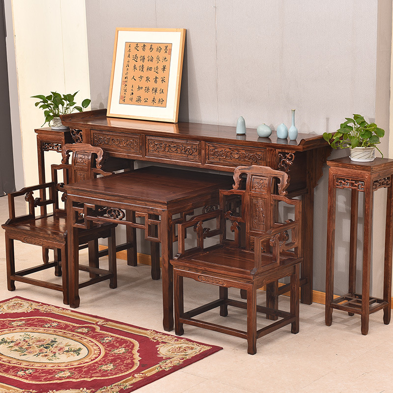 Rural main room nave six-piece set full solid wood classical table table table table table table table table table table table table table table table table table