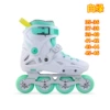 A pair of white and green shoes