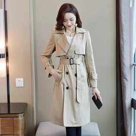 小个子风衣女2026春秋新款韩系感英伦风中长短款大衣外套