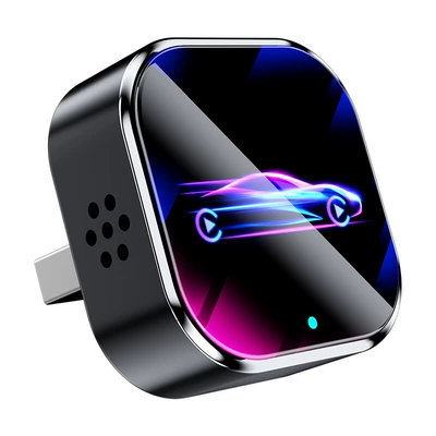 Simsiz CarPlay və Android Auto Car Wireless Box - q1a-black-colorful-car-logo-metal-glass-carplay-android-auto-2-in-1-only-suitable-for-overseas-systems