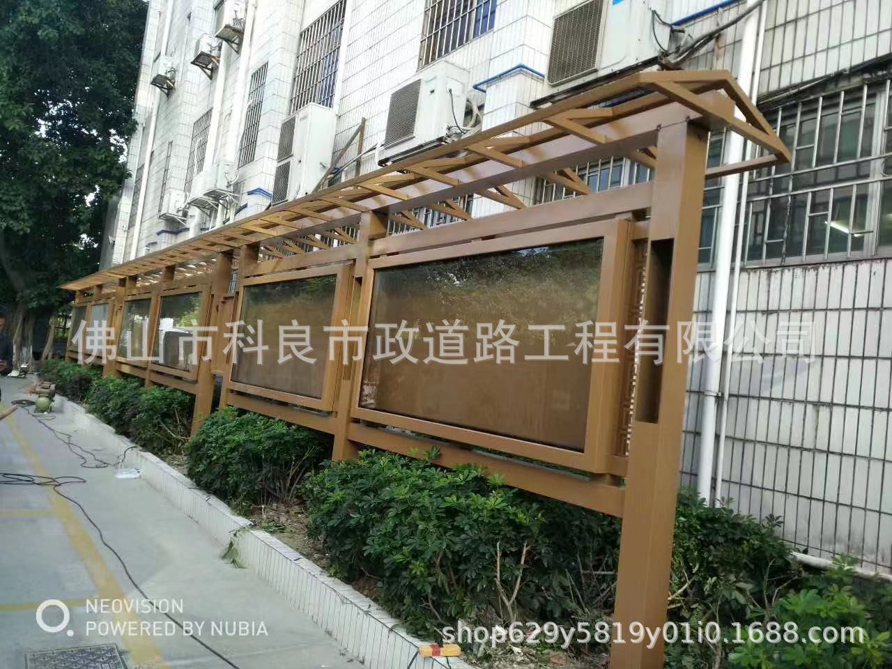 广东东莞厂家直销校园镀锌烤漆宣传长廊 党建镀锌烤漆标识牌