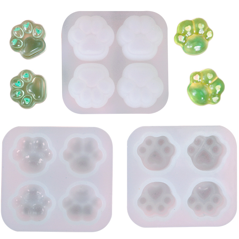 億興製品diy滴膠模具迷你貓爪吊墜硅膠模具亞馬遜新品鏡面飾品