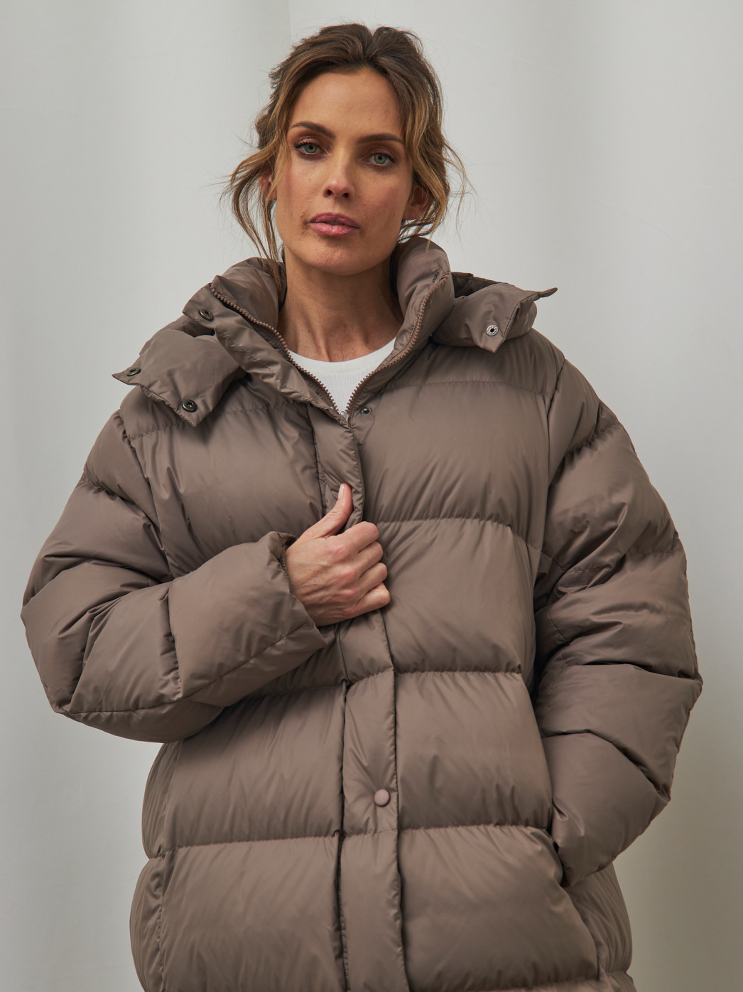 Dames lange donsjas met capuchon warme winterjas_voghion.com