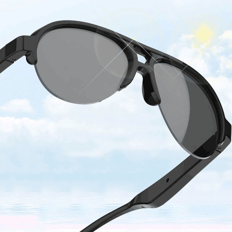 Smart wireless glasses solar-powered, headphones, bluetooth, voice control