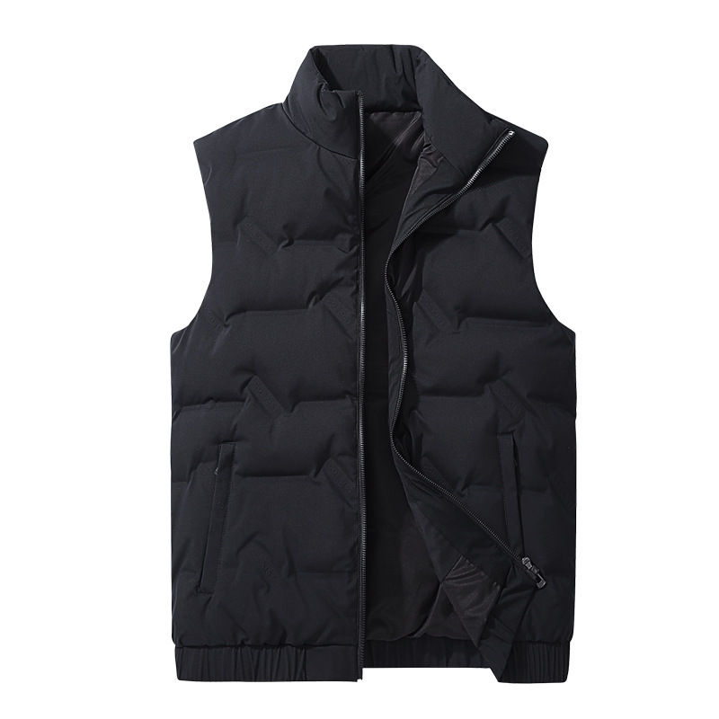 남성과 커플을 위한 가을 겨울 경량 다운 조끼, 같은 스타일의 솔리드 컬러 스탠드 칼라 조끼, 캐주얼 가디건, 대형 사이즈
