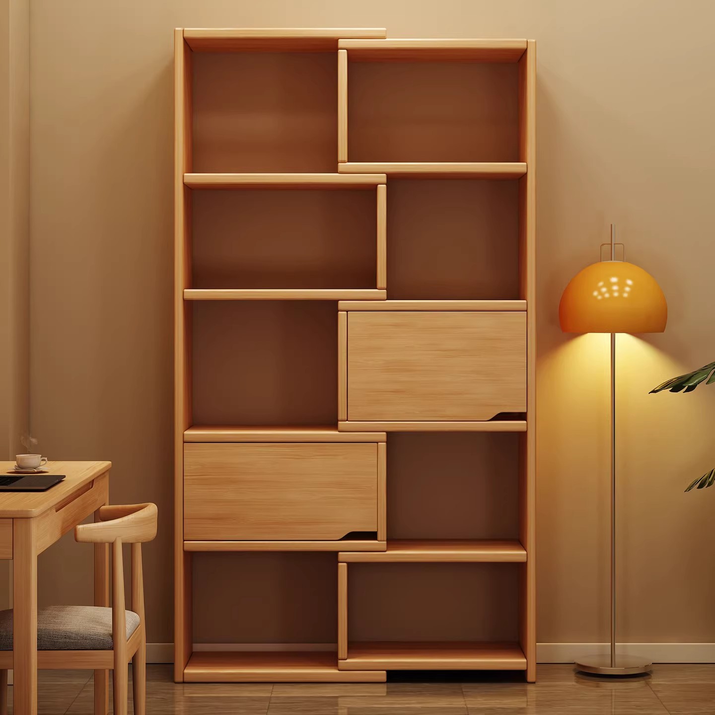 Estante de libro estante de piso estante de almacenamiento retráctil estante de almacenamiento integrado en casa contra la pared simple pequeño armario de libros armario de almacenamiento