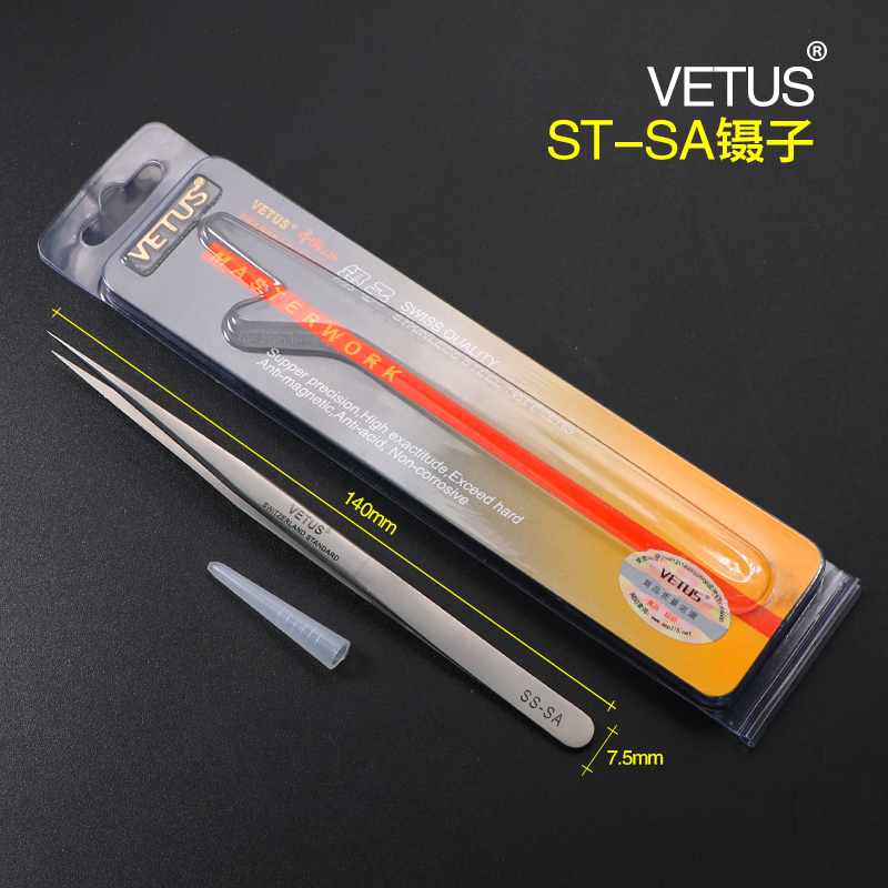 VETUS pinzas de alta precisión de acero inoxidable de alambre volante extra duro pinza de punta delgada herramienta de mantenimiento de pinzas antiestáticas