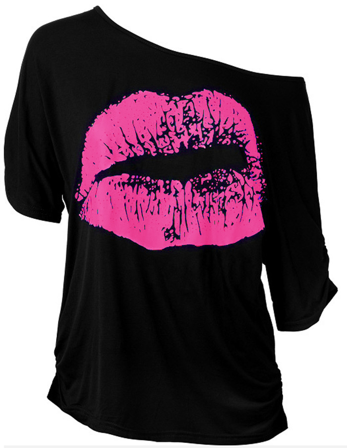 Women's T-shirt Short Sleeve T-shirts Basic Mouth display picture 5