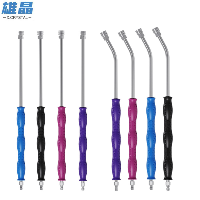 New High-Pressure Washer Extension Rod Stainless Steel Cleaning Rod with Handle 30 Degree 1/4 Quick-Connect Extension Rod