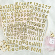 Gold Letters And Numbers 3D Die Cut Self adhesive Stickers跨