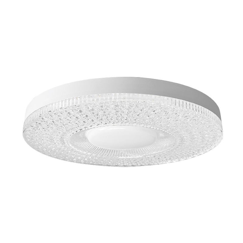 Fábrica directa LED lámpara de cristal disco volador lámpara de dormitorio doméstica sala de estar lámpara tricolor e27 lámpara de ahorro de energía