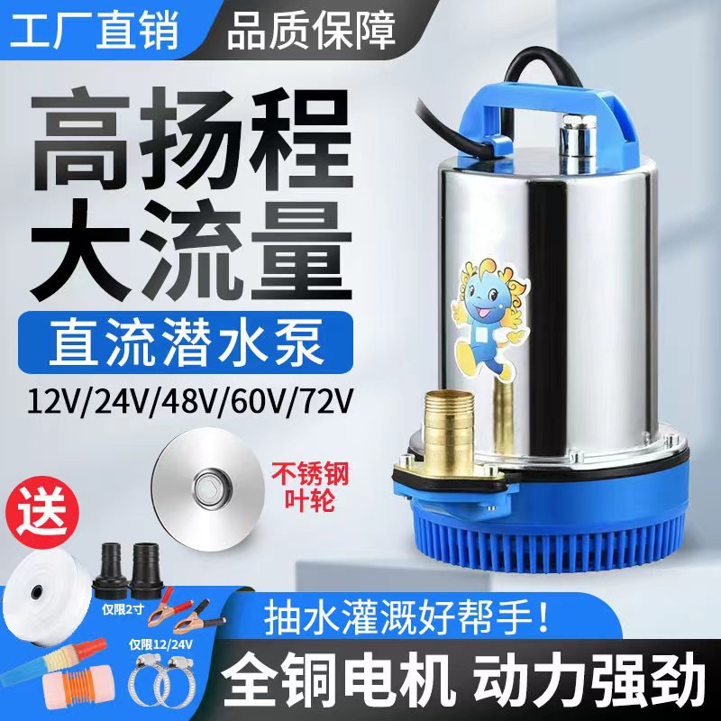 直流潜水泵家用电瓶电动车取电农田抽水机自吸泵自吸式增压泵