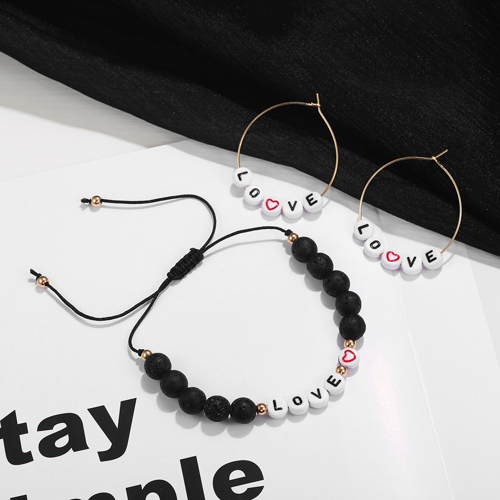 1 Set Fashion Letter Alloy Plating Womenu0027S Earrings Necklace