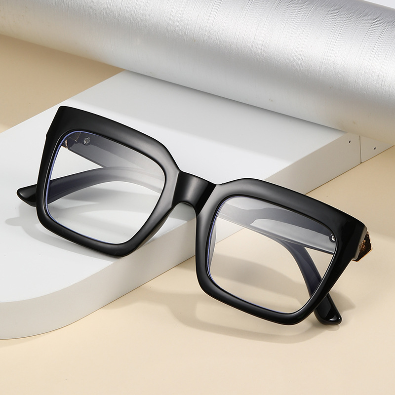 Blue Light Blocking Large-frame Plain Glasses For Women, Popular Online, Natural Look Frame Glasses, Trendy Cross-border_voghion.com