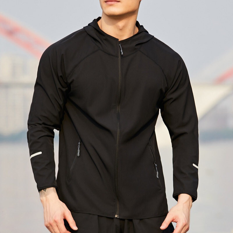 Spring and Autumn Running Jackets for Men and Women, Cycling Sports Windproof Jackets, Outdoor Reflective Long-Sleeved Quick-Drying Clothing, Fitness Windbreakers