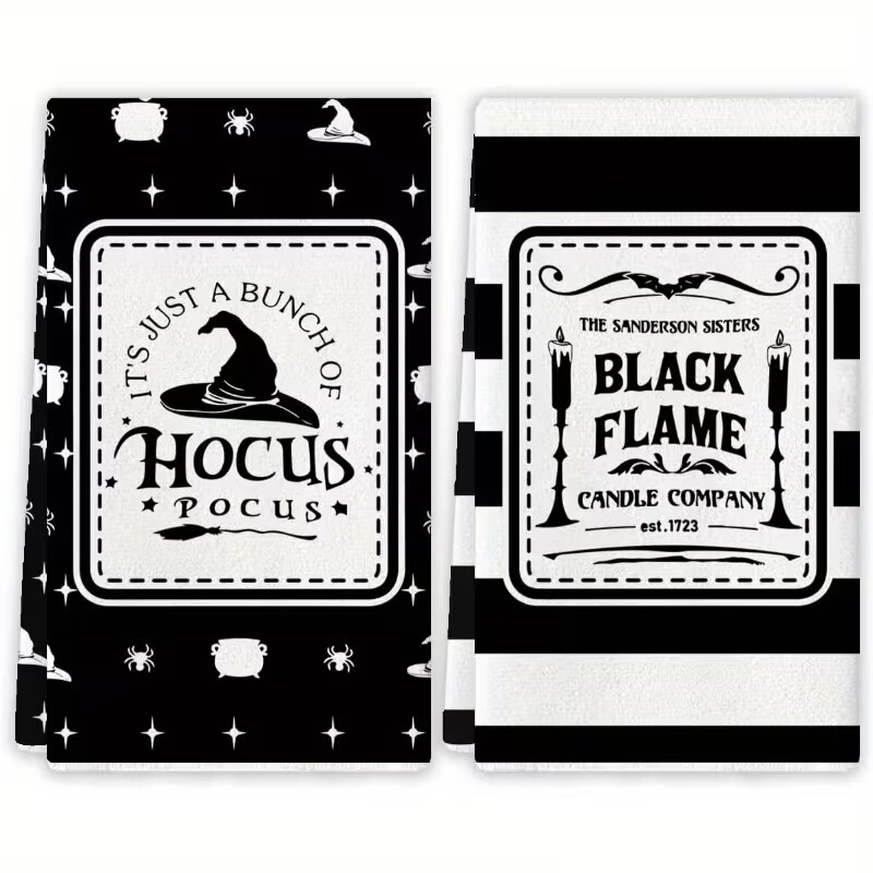 Cross-Border Supply Microfiber Halloween Cat Elf 3D Printed Towel Kitchen Absorbent Hand Towel Face Towel