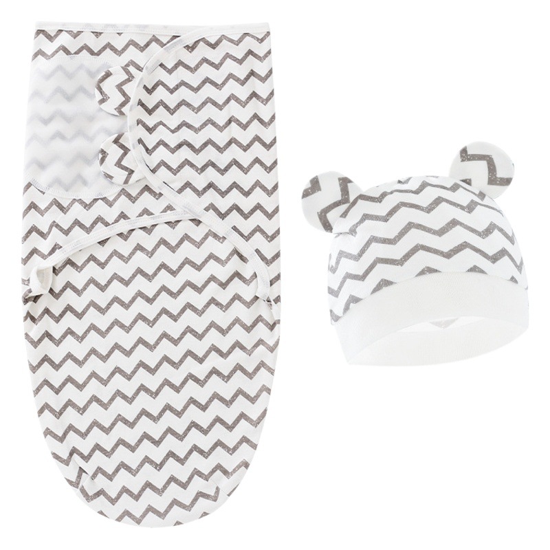 Foreign Trade Europe and the United States Newborn Baby Swaddling Baby Spring Silkworm Sleeping Bag Baby Kick-proof Quilt Birth Room Bag Baby Hat Set