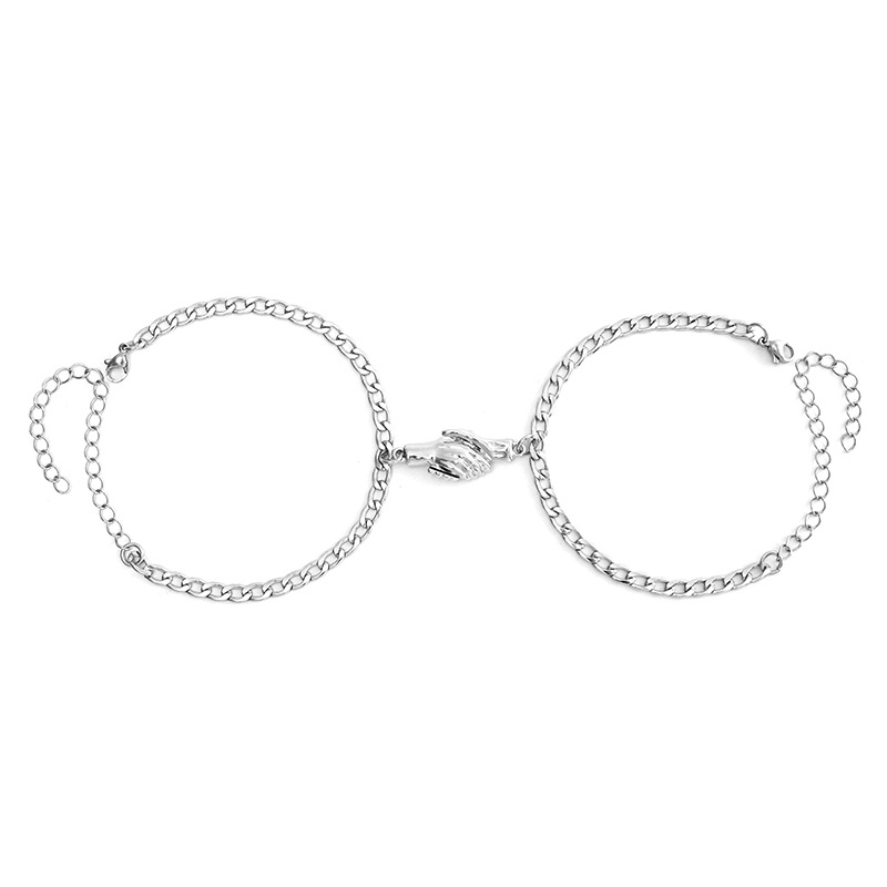 304 Stainless Steel Material Geometric Pattern Simple Style Geometric 304 Stainless Steel Silver Plated No Inlaid Bracelets In Bulk