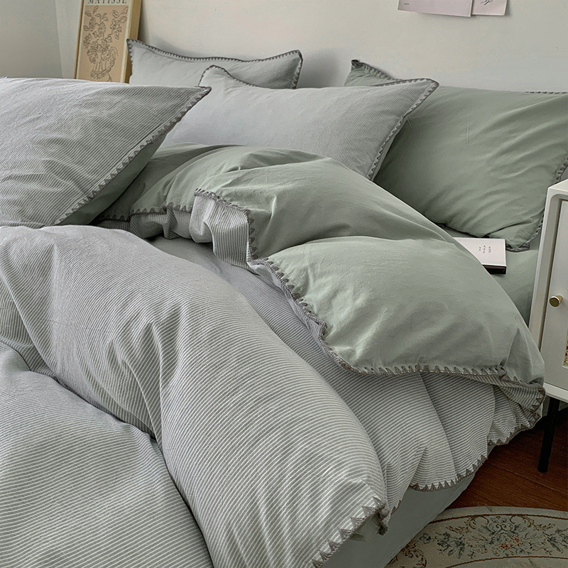 Cama de algodón de algodón de cuatro piezas de algodón puro 2025 nuevo colcha de cama dormitorio colcha de tres piezas de ropa de cama