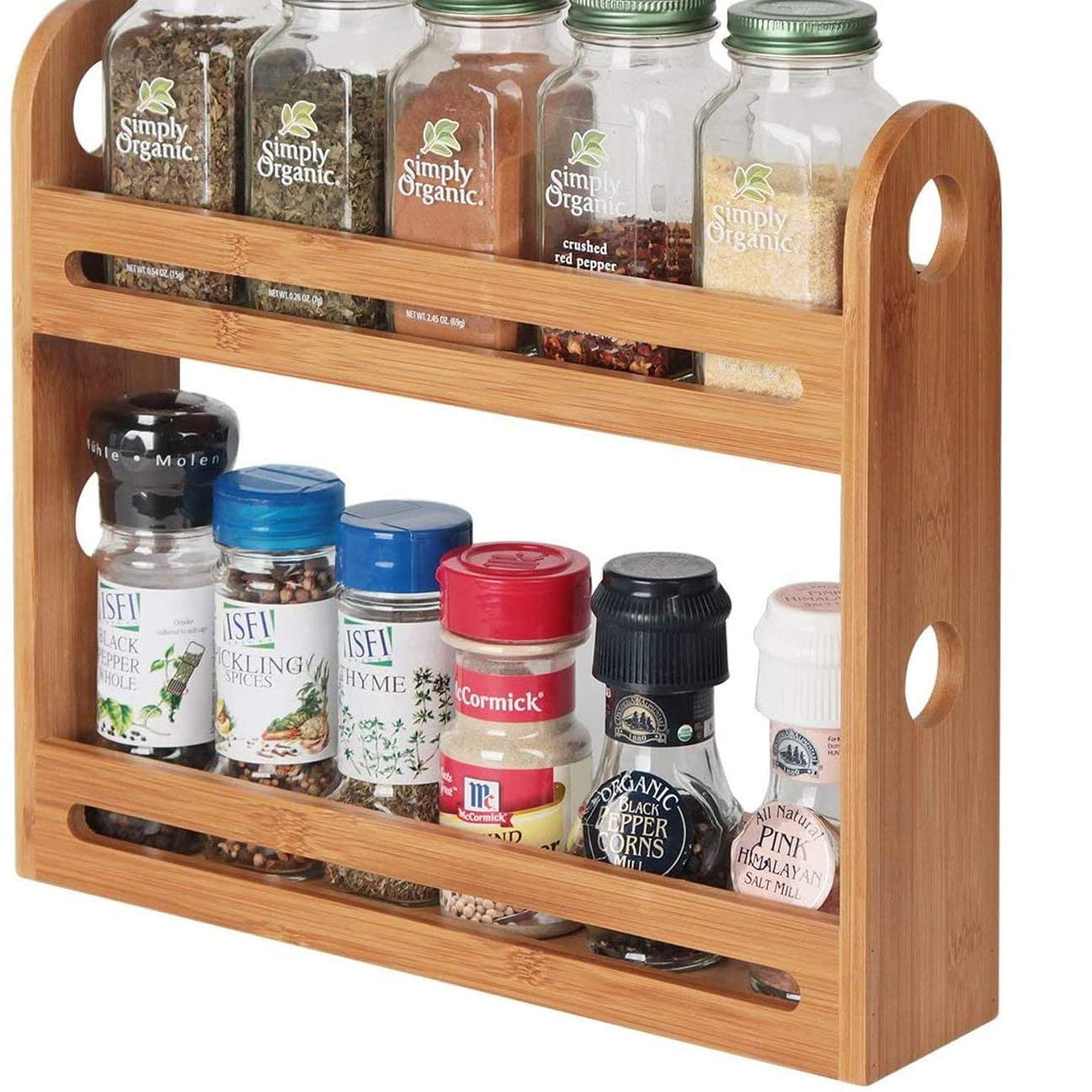 Bamboo seasoning rack Multi -layer spice bottle storage rack kitchen shelf desktop sorting the cosmetics storage rack