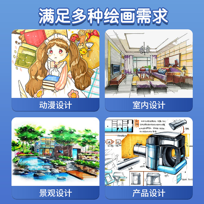 Grasoso doble cabeza 48-color marcador traje bienes genuinos pintado a mano acuarela pluma 168-color arte graffiti pintura impermeable cepillo