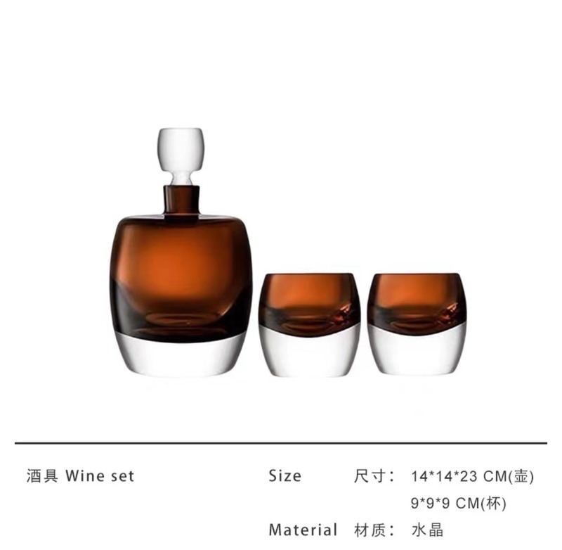 现代简约创意水晶玻璃酒具酒杯水壶套装桌面茶几餐桌酒店样板间|undefined