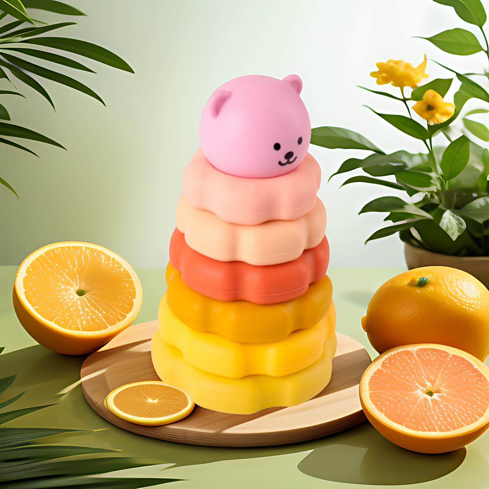 Bloques de educación temprana para bebés de 1 - 3 años de edad, goma de silicona, plástico digital, juguetes para bebés apilados