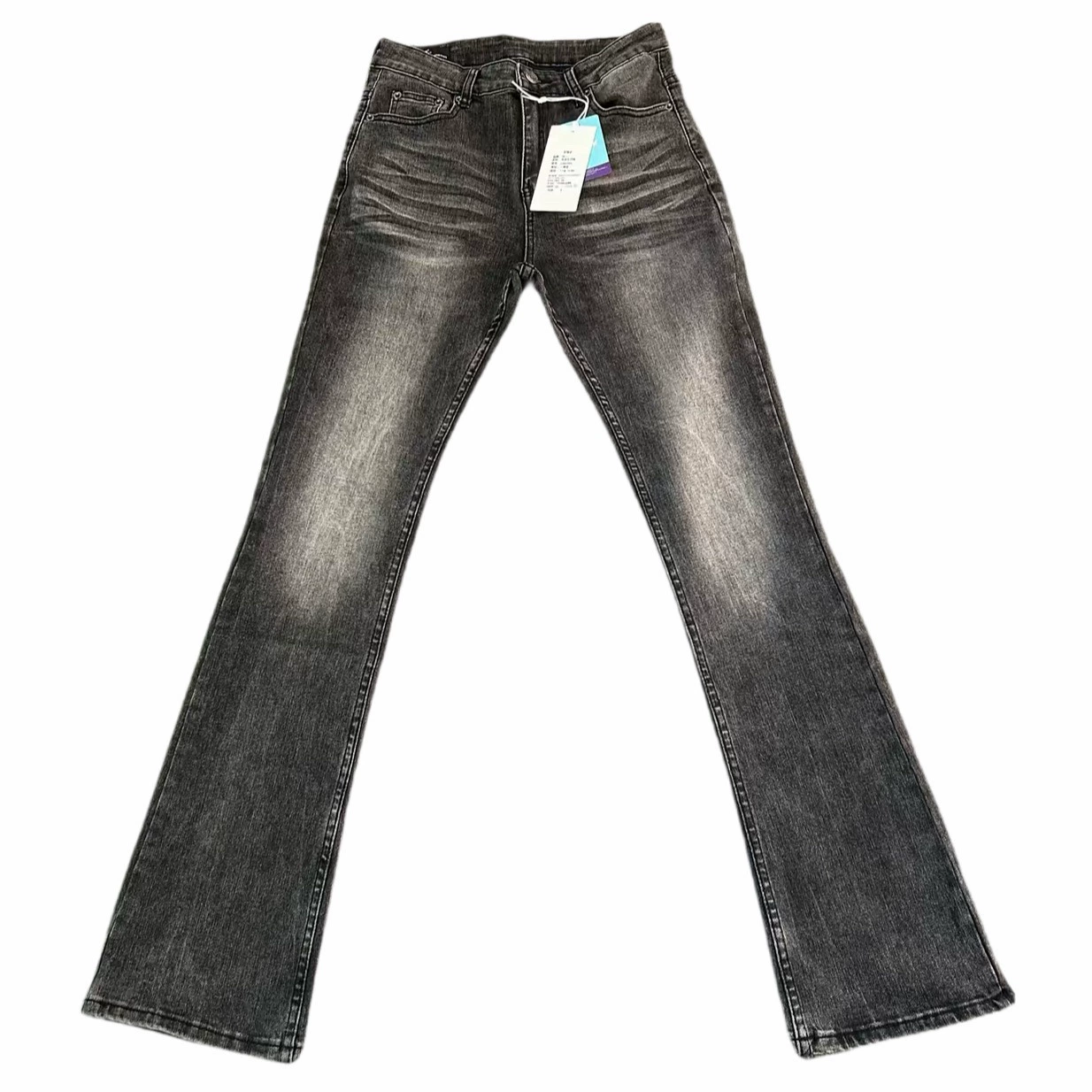 Американский стиль улиц VIBE Fengxian стирка Black Gray Vintage517 текстура микро-эластичный slim джинсы мужские