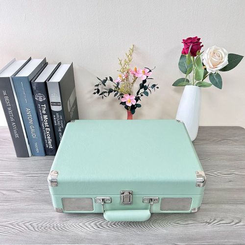 Retro Birthday Gift Portable Record Player Creative Gift Bluetooth Speaker Suitcase Style Black Record Machine