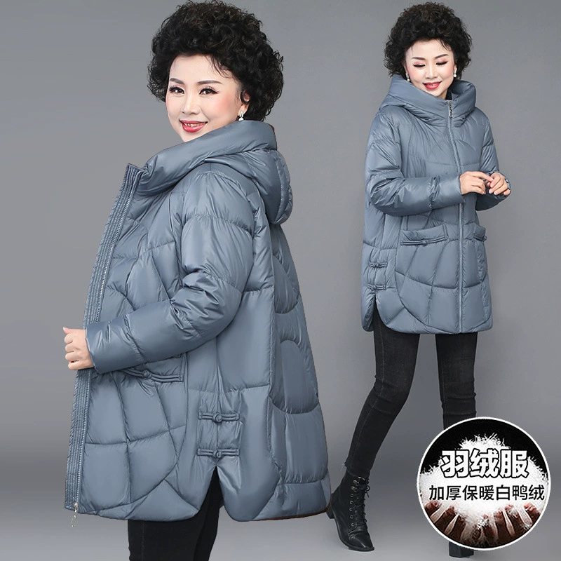 Keep warm down jacket for mother, western style, plus size, for middle age