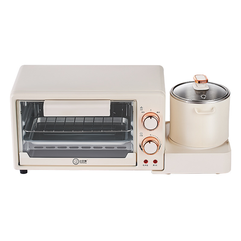 Xiaobeizhu 4-in-1 朝食マシン家庭用多機能ステーキトーストトースト揚げ物蒸し電気調理鍋|undefined