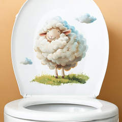 外貿卡通可愛小羊雲朵兒童臥室馬桶貼家居裝飾牆貼貼紙自粘批發
