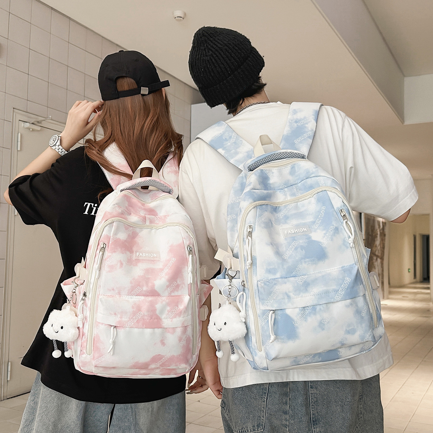 Tie-Dye School Bag for Girls, High-Capacity Backpack for Middle and High School Students, Backpack for Elementary School Students in Grades Three to Six