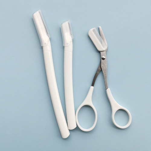 Manufacturer wholesale curved handle macro eyebrow trimming razor cross-border male and female razor eyebrow shaving set eyebrow razor can be customized with LOGO