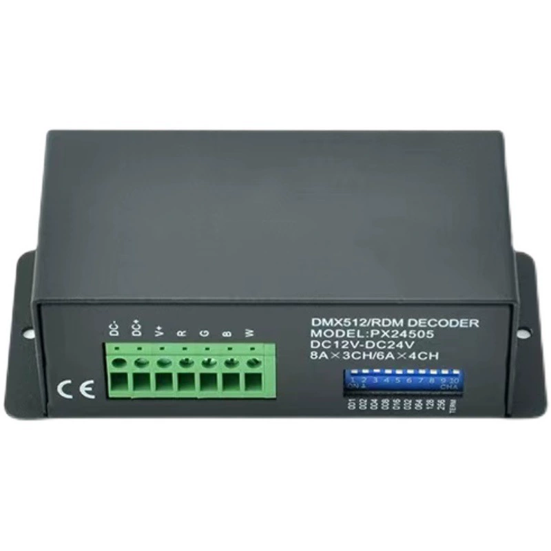 [DMX512/ROM恒压解码器模拟控制信号6A*4通道256等级PX24505无线RF]