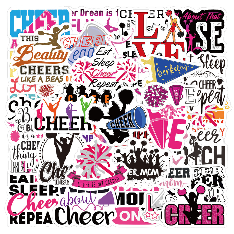 60 pieces cross-border Cheer cheerleading graffiti stickers waterproof luggage notebook scooter water cup stickers 60 pieces cross-border Cheer cheerleading graffiti stickers waterproof luggage notebook scooter water cup stickers