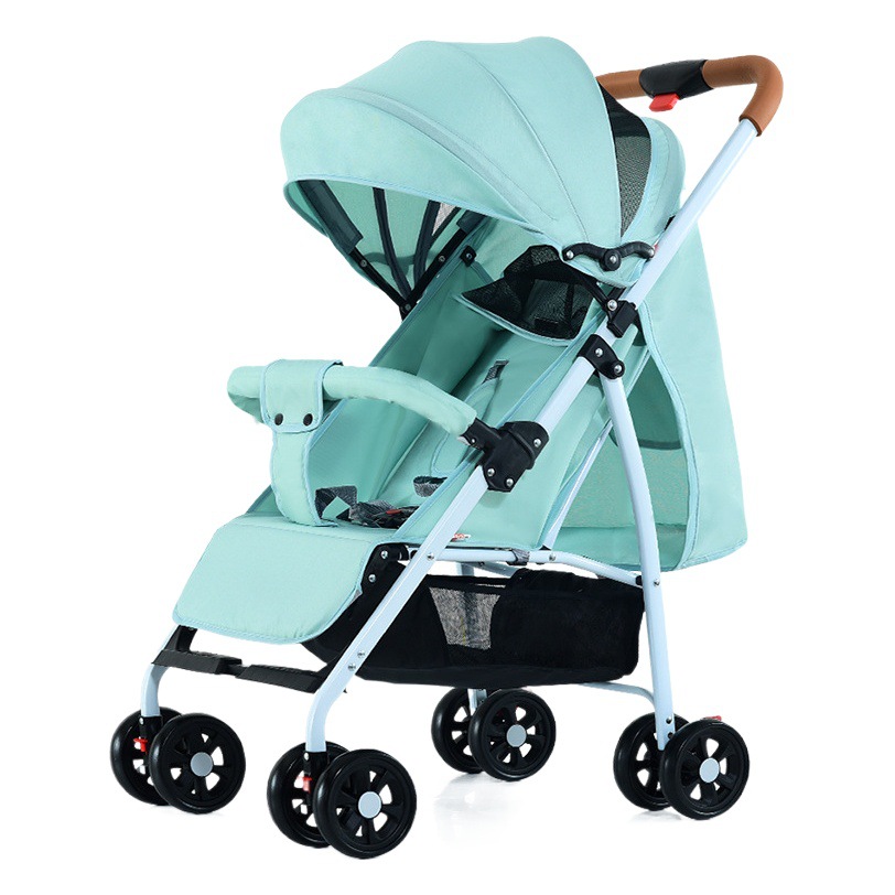 Cochecito para niños ligero con un solo clic plegable de dos vías de alta paisaje cochecito de bebé amortiguador BB Coche
