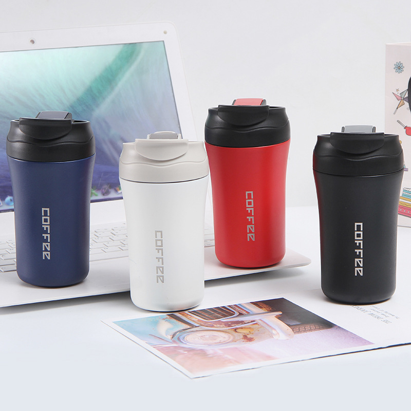 double-deck vacuum Stainless steel Mug straw Flip Dual use Water cup vehicle Portable vacuum cup gift wholesale