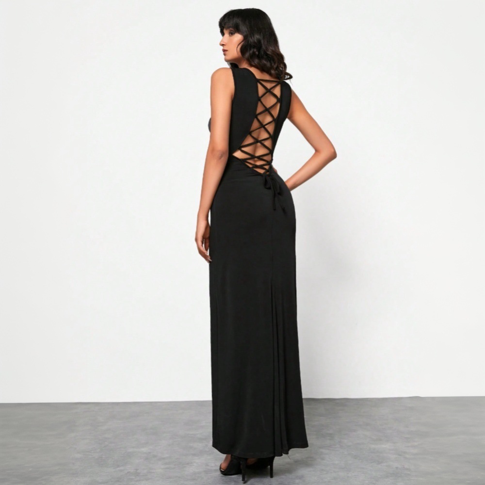 Elegant Backless Maxi Dress High Waist Sensual Design Spring Summer Collection Perfect for Parties and Special