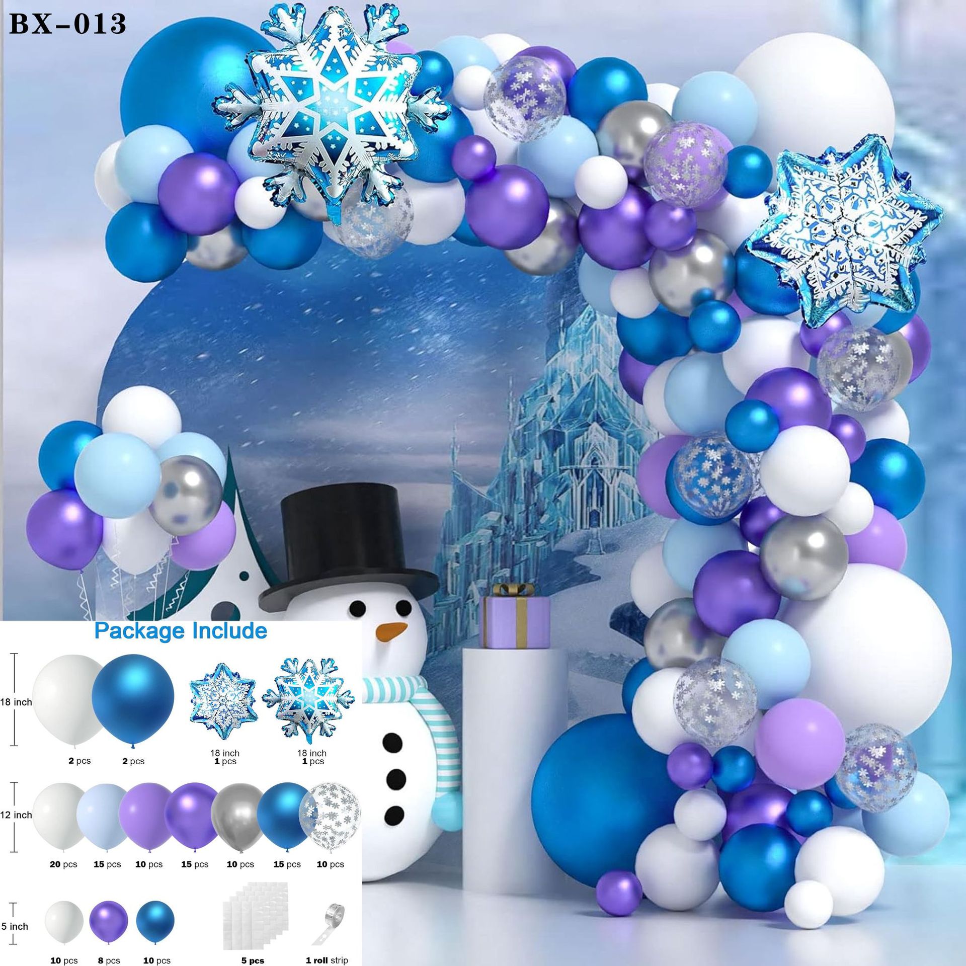 Frozen azul tema cumpleaños decoración globo traje princesa niña niños años de edad decoración escena diseño
