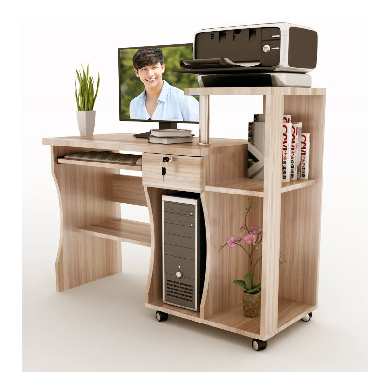 Computer Desktop Table Can Put Printer Integrated Table Home Office Computer Table Thickeneded Plate Desk Modern Fashion