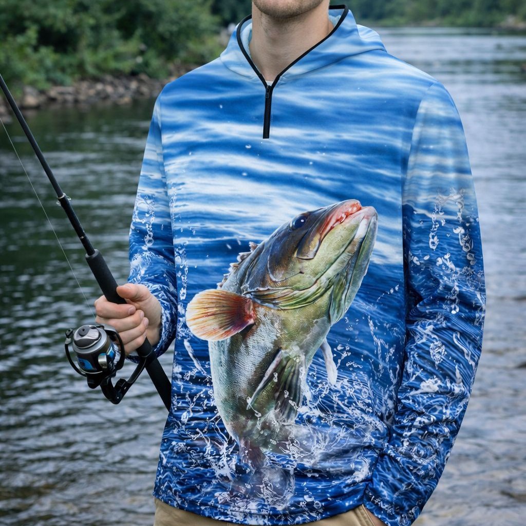 Cross-border plus size new sun protection clothing men's ultra-thin breathable sun protection clothing outdoor fishing clothing men's hooded fishing clothing