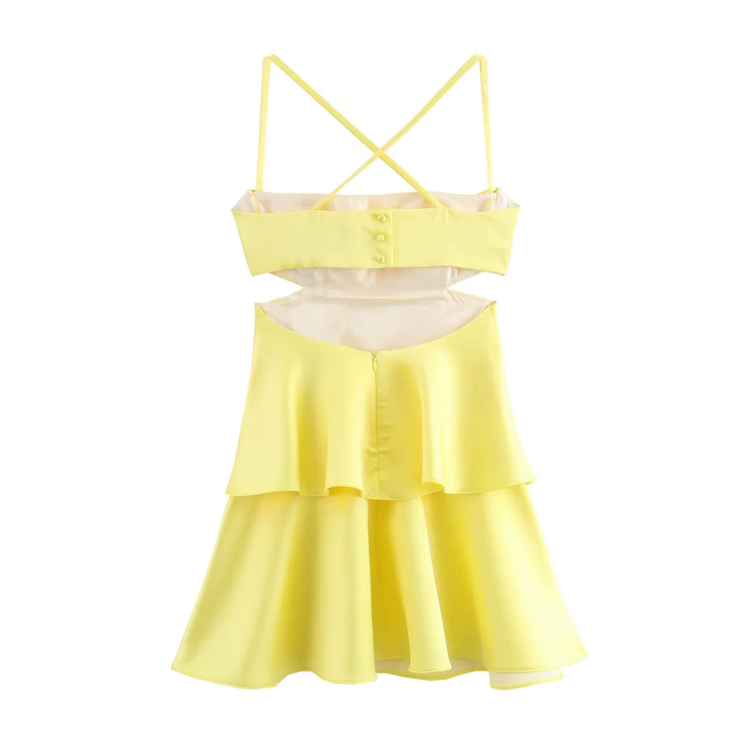 ZR style women's fashionable layered decoration sexy slim fit camisole dress